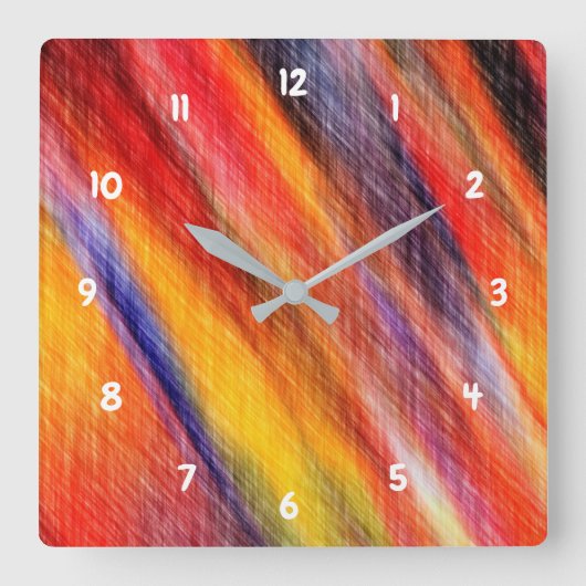 Horloge Carrée Couleurs Abstraites coucher de soleil - Belle (Recto)