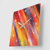 Horloge Carrée Couleurs Abstraites coucher de soleil - Belle (Angle)
