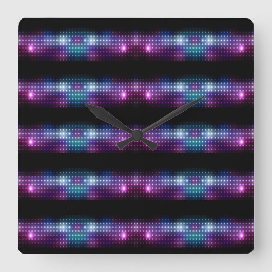 Horloge Carrée Couleurs des styles classiques (Recto)