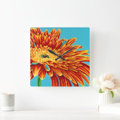 Horloge Carrée Couleurs éclatées I (Maison)