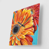 Horloge Carrée Couleurs éclatées II (Angle)