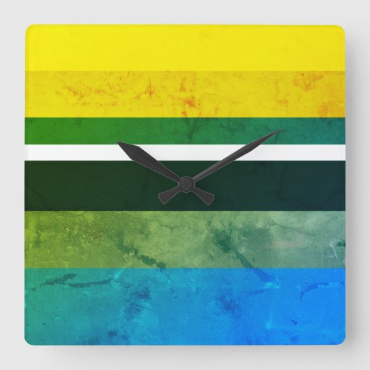 Horloge Carrée Couleurs naturelles Rectangles horizontales famili (Recto)