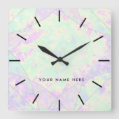 Horloge Carrée Couleurs néon Gemstone Opal Texture (Recto)
