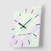 Horloge Carrée Couleurs néon Gemstone Opal Texture (Angle)