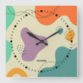 Horloge Carrée Couleurs pastel formes abstraites arrière - plan m (Recto)