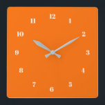 Horloge Carrée Couleurs personnalisées Numéros Police Orange pers<br><div class="desc">Belles couleurs personnalisables Horloge - Choisissez / ajoutez vos couleurs arrière - plans et numériques préférées !  
Choisissez Vos Polices Numériques Uniques !
Ajoutez votre texte / nom / date / logo / image ...  ou sinon :)Profitez - Soyez heureux - Soyez en santé !</div>