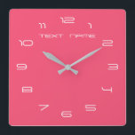 Horloge Carrée Couleurs personnalisées Numéros Police Texte perso<br><div class="desc">Belles couleurs personnalisables Horloge - Choisissez / ajoutez vos couleurs arrière - plans et numériques préférées ! Choisissez Vos Polices Numériques Uniques ! Ajoutez votre texte / nom / date / logo / image ...  ou sinon :) Profitez - Soyez heureux - Soyez en santé !</div>