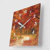 Horloge Carrée Couleurs saisonnières de l'automne (Angle)
