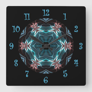 Horloge Carrée Couleurs toscanes ~ Beau Exotique & Mystérieux ~