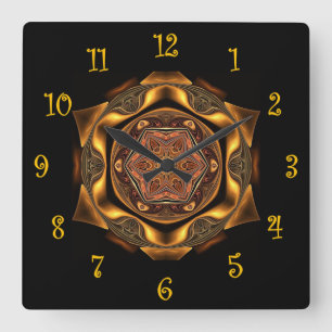 Horloge Carrée Couleurs toscanes ~ Beau Exotique & Mystérieux ~