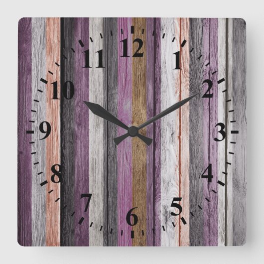 Horloge Carrée Couleurs vintages (Recto)