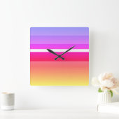 Horloge Carrée Couleurs vives Rectangles horizontales familières (Maison)