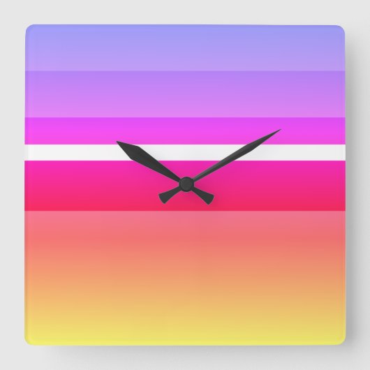 Horloge Carrée Couleurs vives Rectangles horizontales familières (Recto)