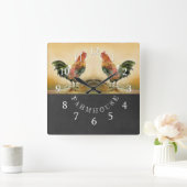 Horloge Carrée Country Roster Chalkboard Farmhouse (Maison)