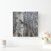 Horloge Carrée Country Rustic Carved (Maison)