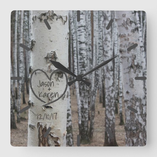 Horloge Carrée Country Rustic Carved (Recto)