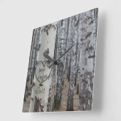 Horloge Carrée Country Rustic Carved (Angle)