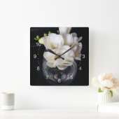 Horloge Carrée coupe de nuit de freesia (Maison)