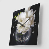 Horloge Carrée coupe de nuit de freesia (Angle)