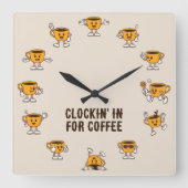 Horloge Carrée Coupe du café (Recto)