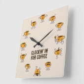 Horloge Carrée Coupe du café (Angle)