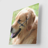 Horloge Carrée Coupe Golden Retriever (Angle)