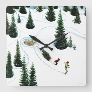 Horloge Carrée Couper l'arbre