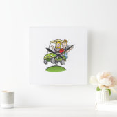 HORLOGE CARRÉE ***COUPLE DE GOLFING*** (Maison)