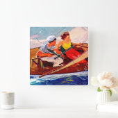 Horloge Carrée Couple Sailing (Maison)