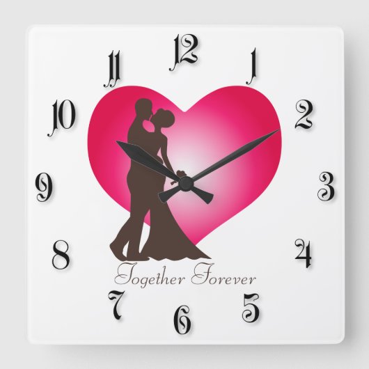 Horloge Carrée Couples nouvellement épousés (Recto)
