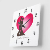 Horloge Carrée Couples nouvellement épousés (Angle)
