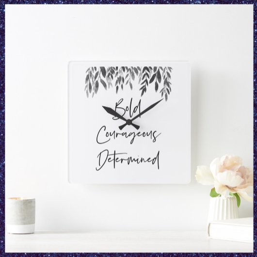 Horloge Carrée Courageux courageux tendance