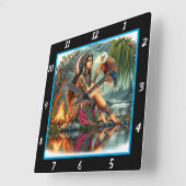 Horloge Carrée Courants autochtones : Le torrent d'aigle (Angle)