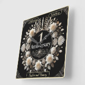 Horloge Carrée Couronne de papier circulaire de romance (Angle)