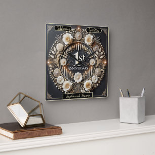 Horloge Carrée Couronne exquise pour l'amour de la première année