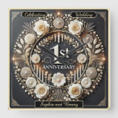 Horloge Carrée Couronne exquise pour l'amour d'une première année (Recto)