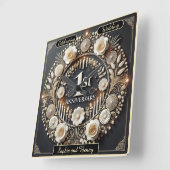 Horloge Carrée Couronne exquise pour l'amour d'une première année (Angle)