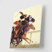 Horloge Carrée Course de Thoroughbred (Angle)