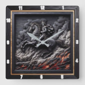 Horloge Carrée Course napoléonienne de la cavalerie (Recto)