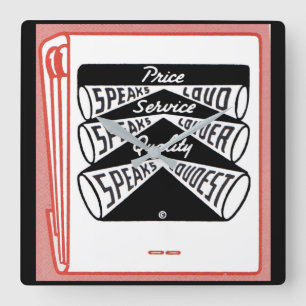 Horloge Carrée couverture de vieux matchbook Prix Speds Loud