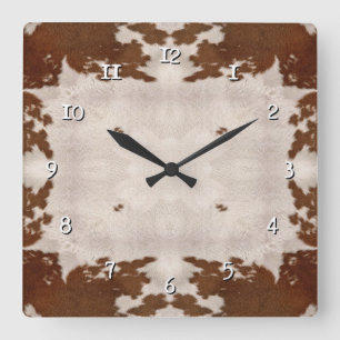 Horloge Carrée Cow Hide Pattern clock