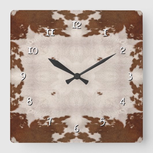 Horloge Carrée Cow Hide Pattern clock (Recto)