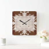 Horloge Carrée Cow Hide Pattern clock (Maison)