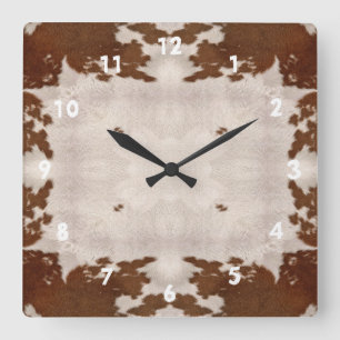 Horloge Carrée Cow Hide Pattern clock