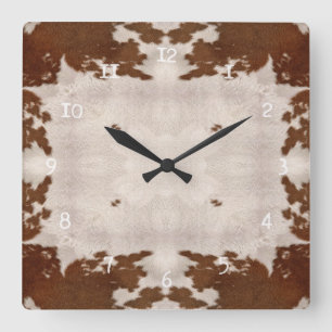 Horloge Carrée Cow Hide Pattern clock