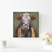 Horloge Carrée Cow-man (Maison)
