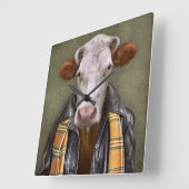 Horloge Carrée Cow-man (Angle)
