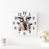 Horloge Carrée Cow Wall Clock (Maison)