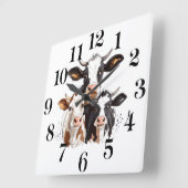 Horloge Carrée Cow Wall Clock (Angle)