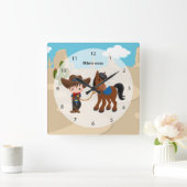 Horloge Carrée Cowboy (Maison)